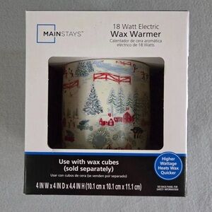 Mainstays 18W Electric Wax Warmer – Holiday Village Design – New in Box